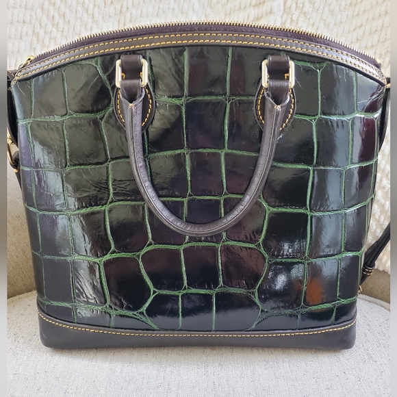 Dooney & Bourke croc embossed Dillen satchel - Picture 2 of 11